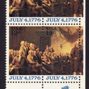 Scott #1691-1692 Declaration of Independance Zip Block of 4 Stamps - MNH
