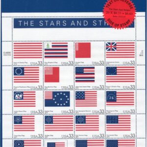 Scott #3403 The Stars And Stripes Sheet of 20 Flag Stamps - Sealed Blue