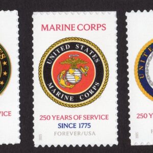Scott #6010 6011 6012 Army Navy Marines 250th Forever Single Stamps - MNH