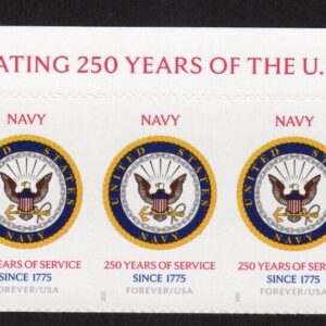 Scott #6012 US Navy 250th Anniversary Title Strip of 5 Forever Stamps - MNH