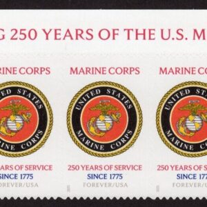 Scott #6011 US Marines 250th Anniversary Title Strip of 5 Forever Stamps - MNH
