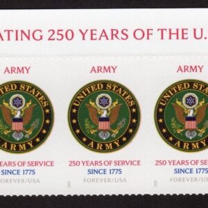 Scott #6010 US Army 250th Anniversary Title Strip of 5 Forever Stamps - MNH