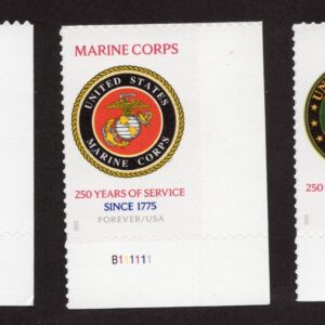 Scott #6010-6011-6012 US Army Navy Marines 250th Plate # Single Stamps - MNH