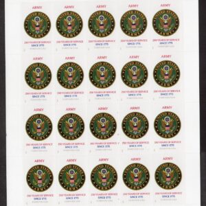 Scott #6010 US Army 250th Anniversary Sheets of 20 Forever Stamps - MNH