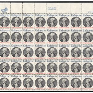 Scott #1716 Lafayette Sheet of 40 Stamps - MNH UR in mount