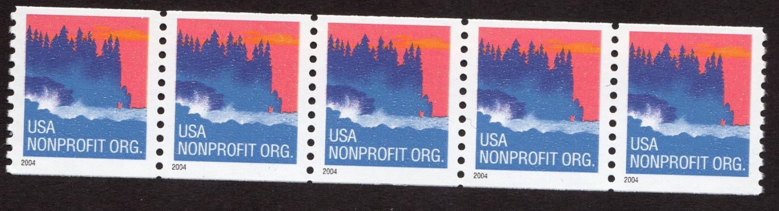 Scott #3864 (2004) Sea Coast Coil of 5 Stamps - MNH
