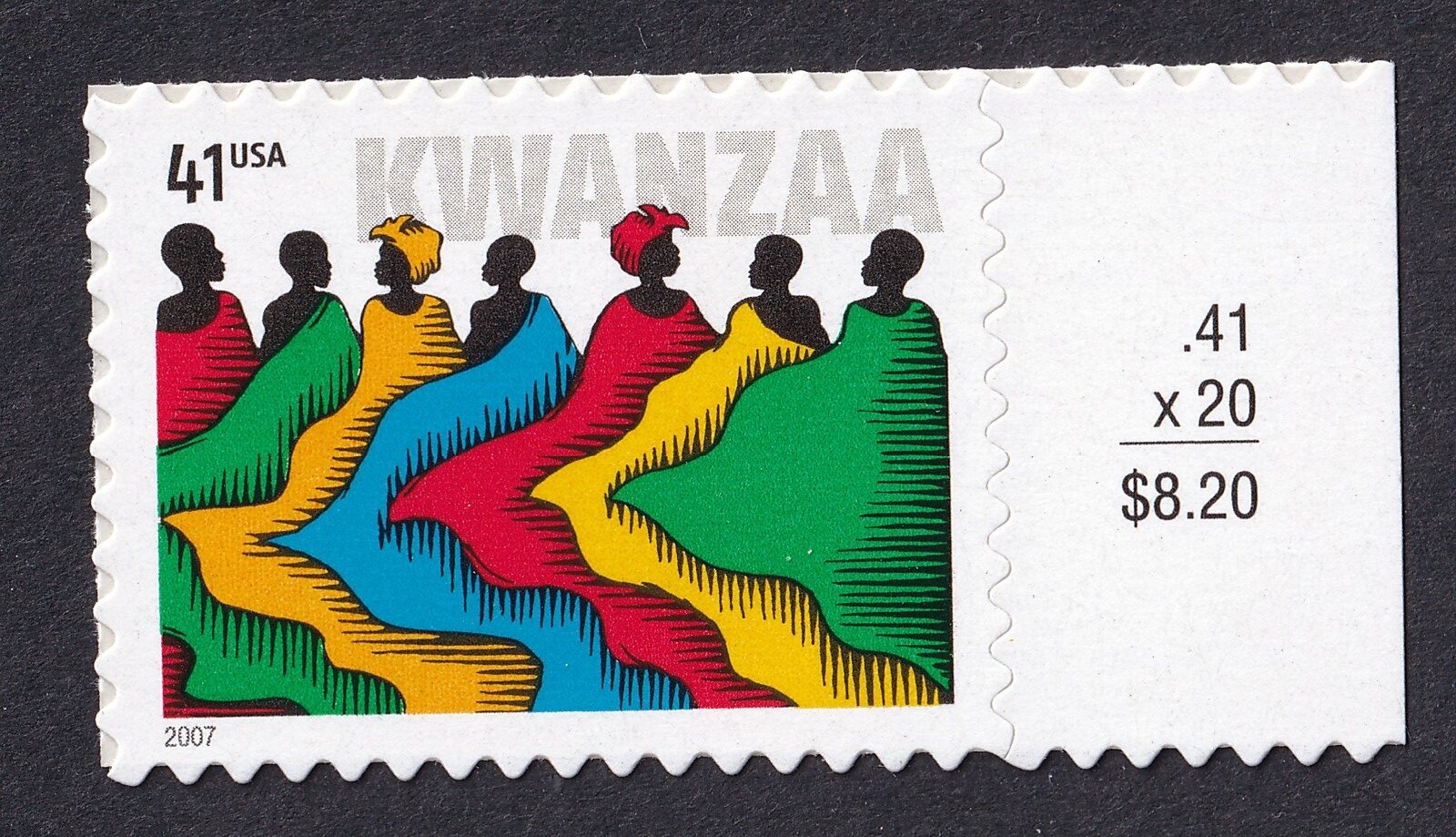 Scott #4220 Kwanzaa Single Stamp - MNH w/Price Selvage