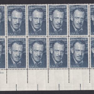 Scott #1773 John Steinbeck Plate Block of 20 Stamps - MNH LR