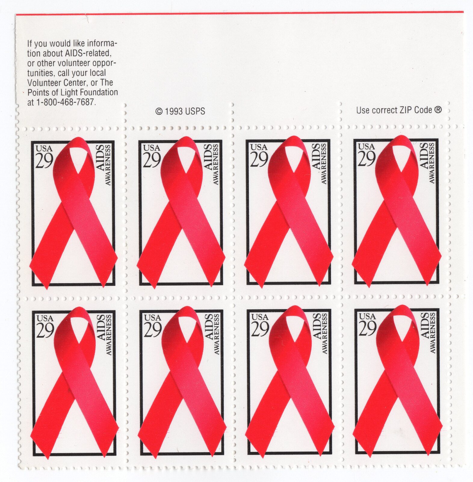 Scott #2806 AIDS Awareness (HIV) Zip Block of 20 Stamps - MNH UR