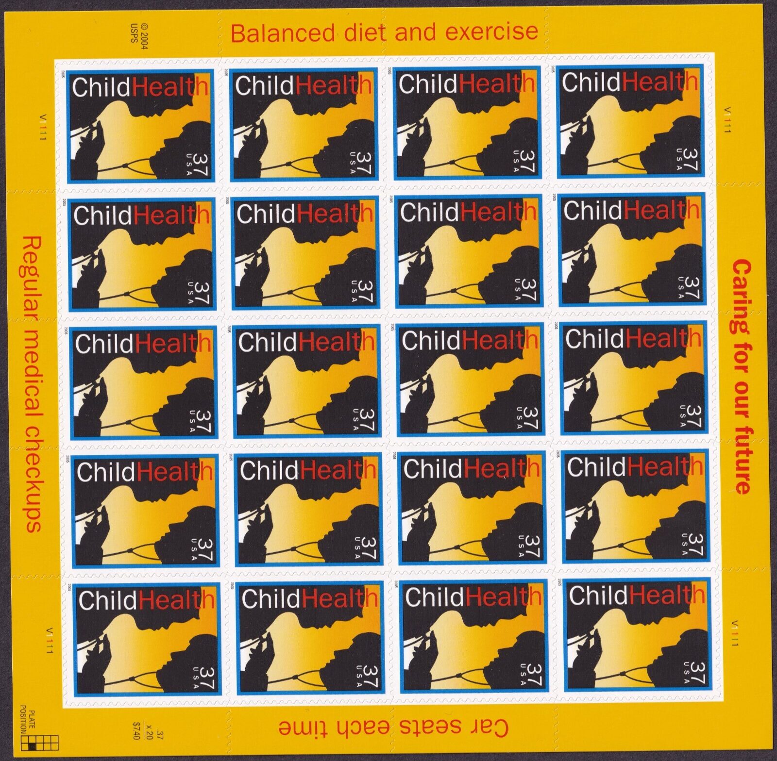 Scott #3938 Child Health Sheet of 20 Stamps - MNH