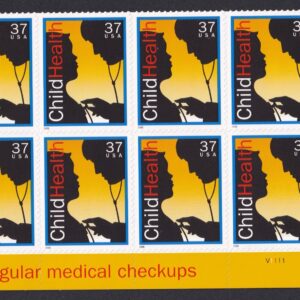 Scott #3938 Child Health Plate Block of 8 Stamps - MNH LR