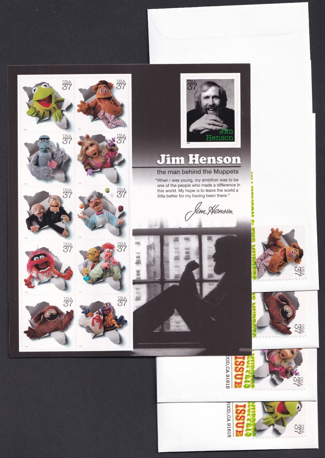 Scott #3944 Muppets (Jim Henson) Sheet of 11 Stamps - MNH w/(4) FDC
