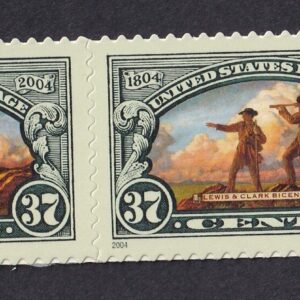 Scott #3854 Lewis Clark Plate Pair of Stamps - MNH w/Price Selvage