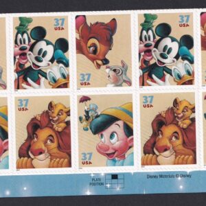 Scott #3868a (3865-68) Disney Friendship Plate Block of 10 Stamps - MNH