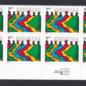 Scott #3881 Kwanzaa Plate Block of 8 Stamps - MNH