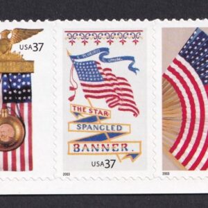 Scott #3780a (3776 from BK294) Old Glory Strip of 5 Stamps - MNH w/Selvage Bott