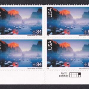 Scott #c141 Yosemite National Park Plate Block of 8 AirMail 84¢ Stamps - MNH
