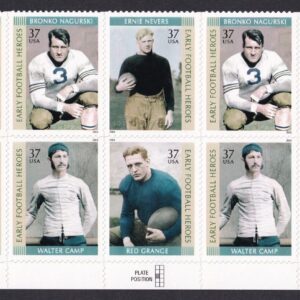 Scott #3811a (3808-11) Early Football Heroes Plate Block of 10 Stamps - MNH Bott