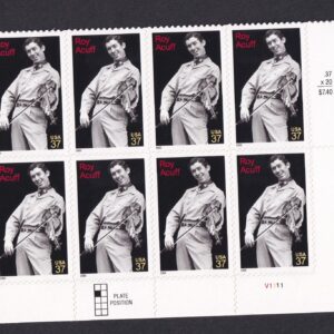 Scott #3812 Roy Acuff (Fiddle) Plate Block of 8 Stamps - MNH