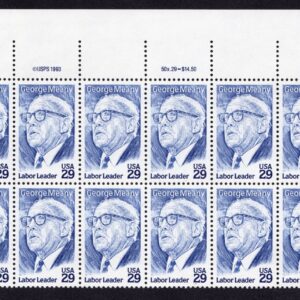 Scott #2848 George Meany Plate Block of 12 Stamps - MNH UR