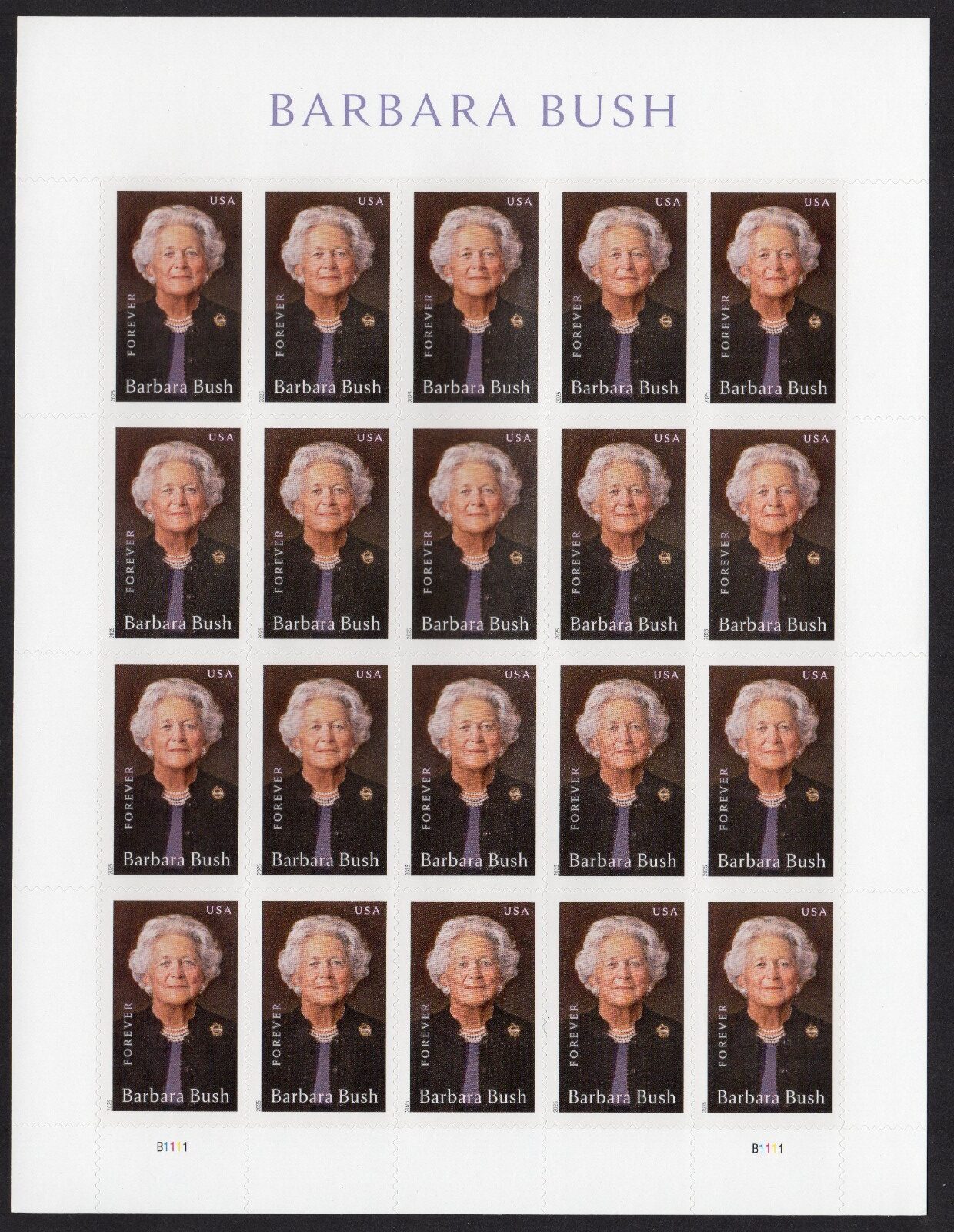 Scott #6022 Barbara Bush Sheet of 20 Forever Stamps - MNH