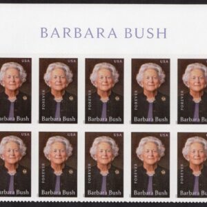 Scott #6022 Barbara Bush Title Block of 10 Forever Stamps - MNH