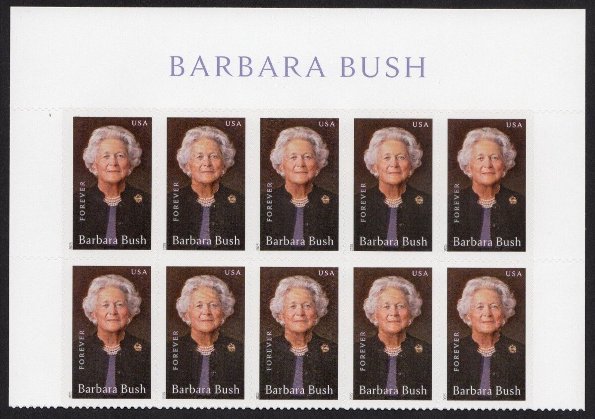 Scott #6022 Barbara Bush Title Block of 10 Forever Stamps - MNH
