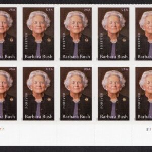 Scott #6022 Barbara Bush Title Block of 10 Forever Stamps - MNH
