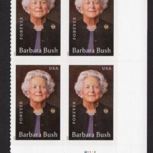 Scott #6022 Barbara Bush Plate Block of 4 Forever Stamps - MNH