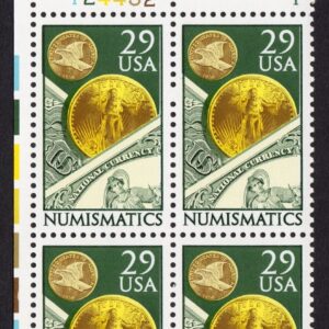 Scott #2558 NUMISMATICS Plate Block of 4 STAMPS - MNH UL