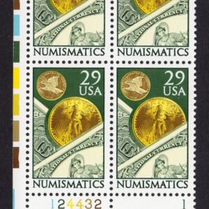 Scott #2558 NUMISMATICS Plate Block of 4 STAMPS - MNH LL