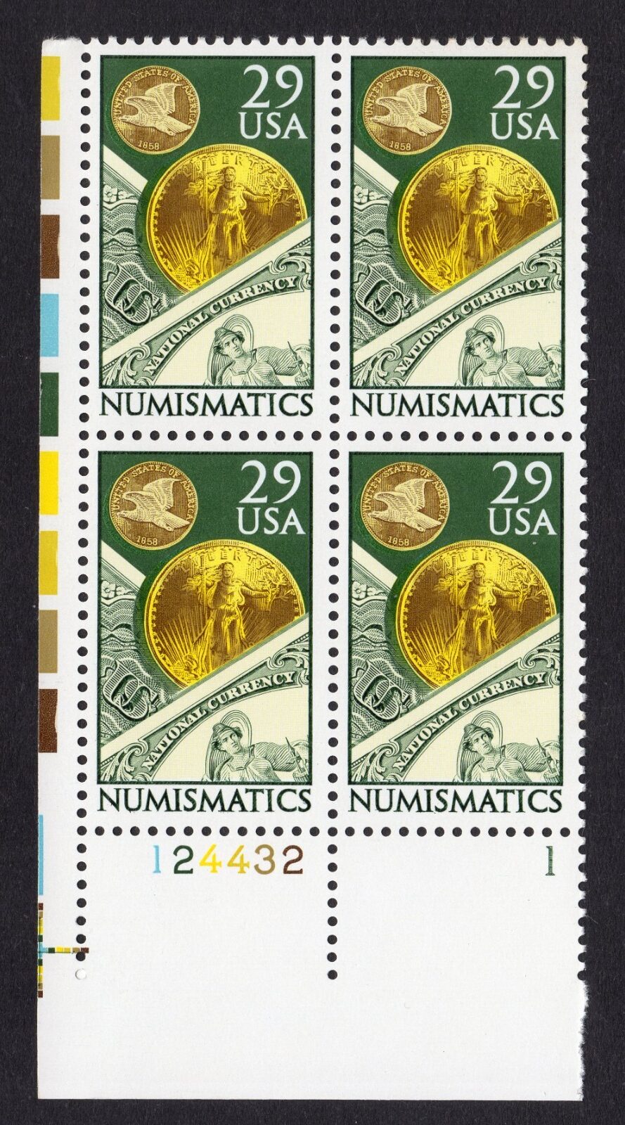 Scott #2558 NUMISMATICS Plate Block of 4 STAMPS - MNH LL
