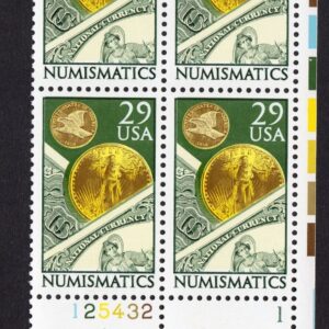 Scott #2558 NUMISMATICS Plate Block of 4 STAMPS - MNH LR
