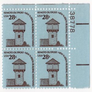 Scott #1604 Fort Nisqually Plate Block of 4 Stamps - MNH P#38778 UR #1