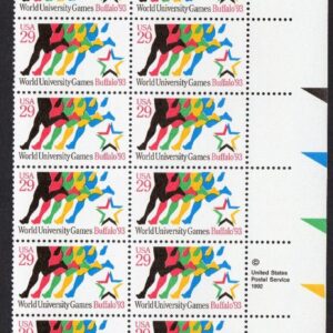 Scott #2748 29¢ World University Games Plate Block of 20 Stamps - MNH UR