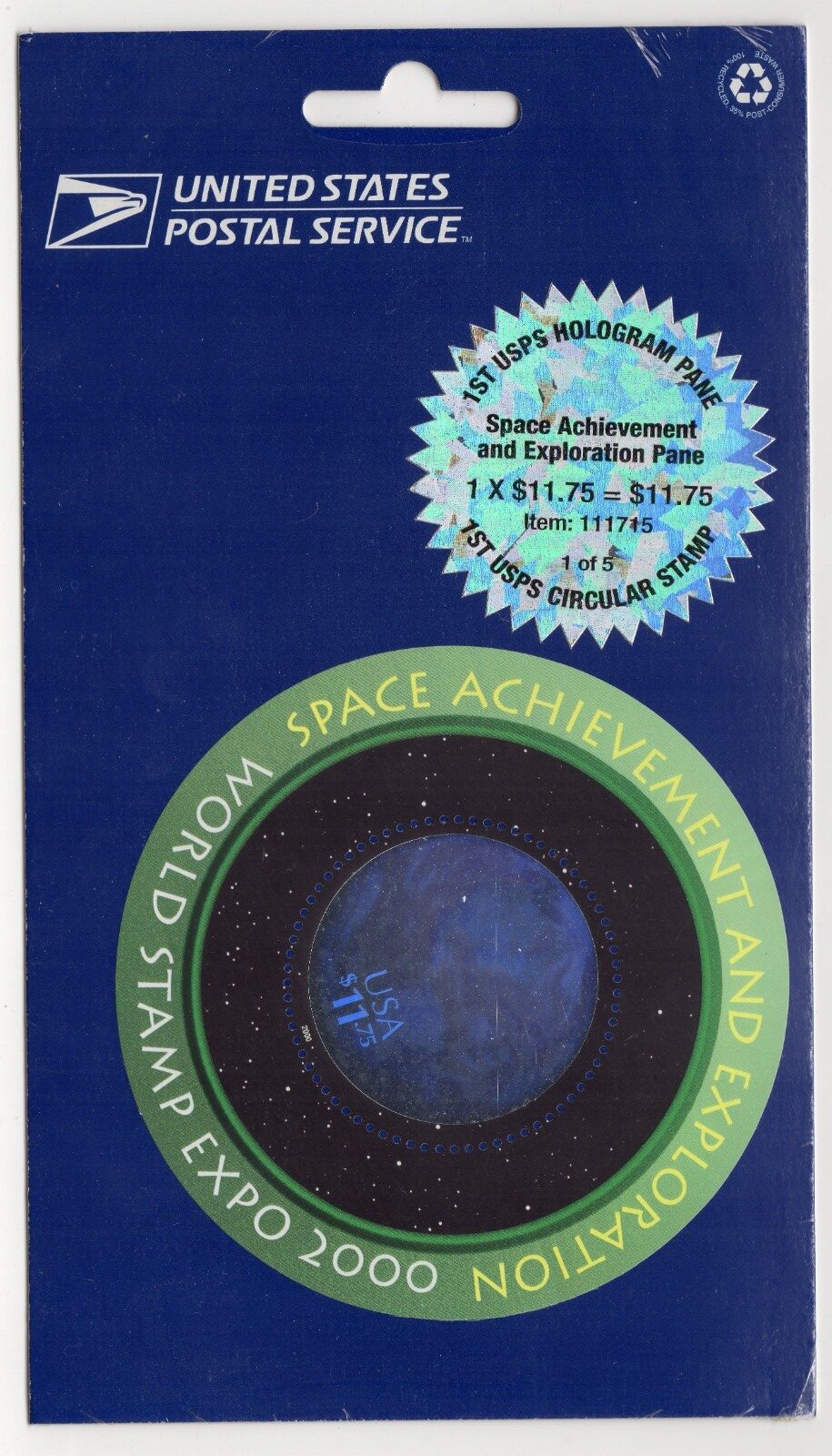 Scott #3412 Space Achievement and Exploration Stamp Sheet - Sealed Blue Silver