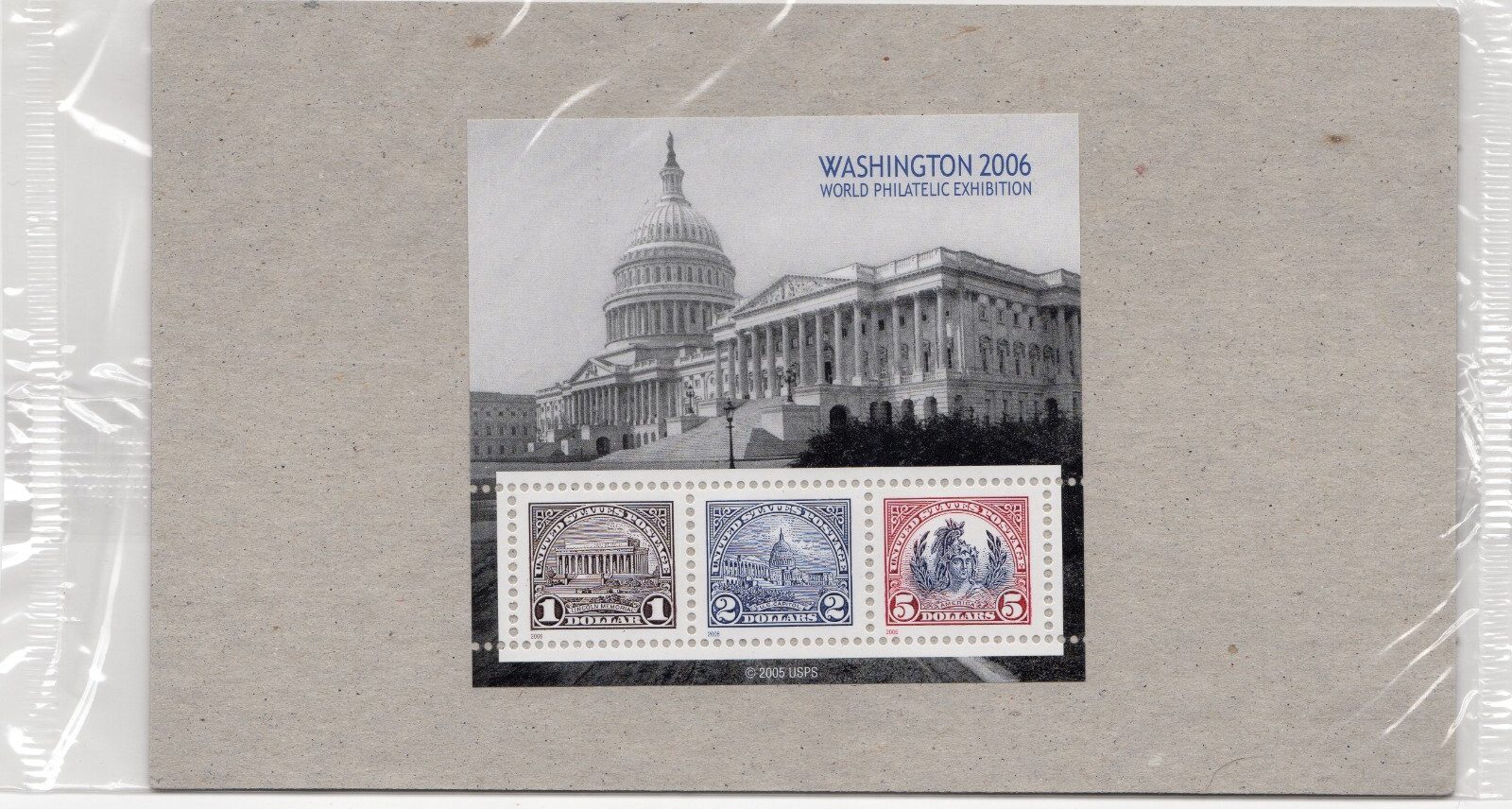 Scott #4075 2006 Washington World Philatelic Exhibition Sheet of 3 Stamps Sealed