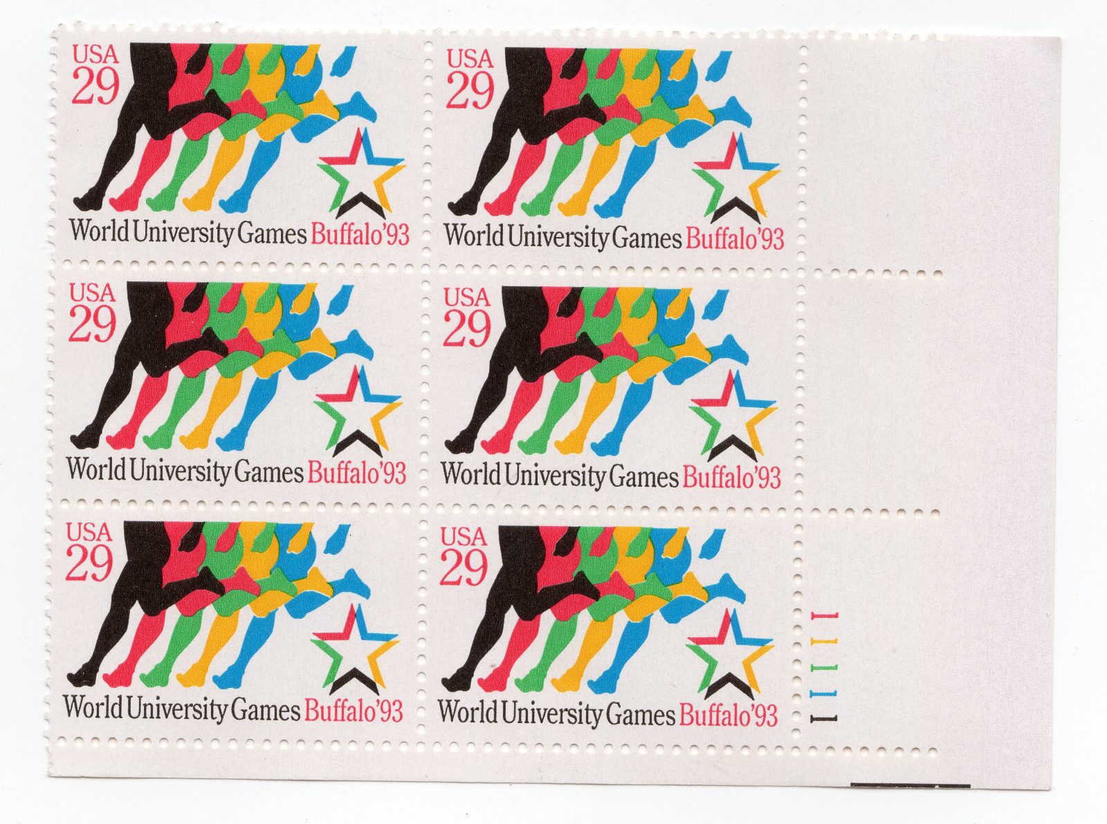 Scott #2748 Runners (World University Games) Plate Block of 6 Stamps - MNH LR
