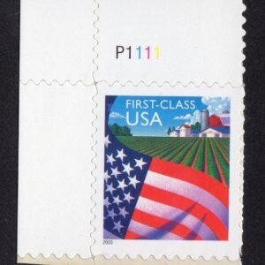 Scott #3449 Flag Over Farm Plate # Single Stamp - MNH