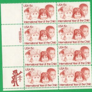 Scott #1772 International Year of the Child Zip Block of 8 Stamps - MNH