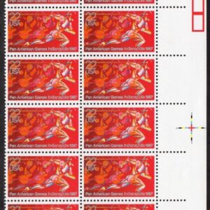 Scott #2247 Pan-American Games Plate Block of 20 Stamps - MNH LR