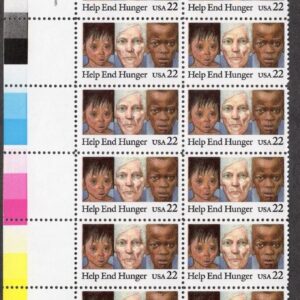 Scott #2164 Help End Hunger Plate Block of 20 Stamps - MNH LL