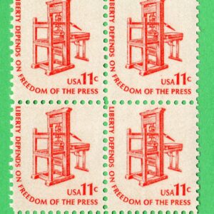 Scott #1593 Freedom of the Press Block of 4 Stamps - MNH