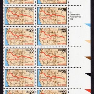 Scott #2747 29¢ Oregon Trail Plate Block of 20 Stamps - MNH P#11121-1 LR