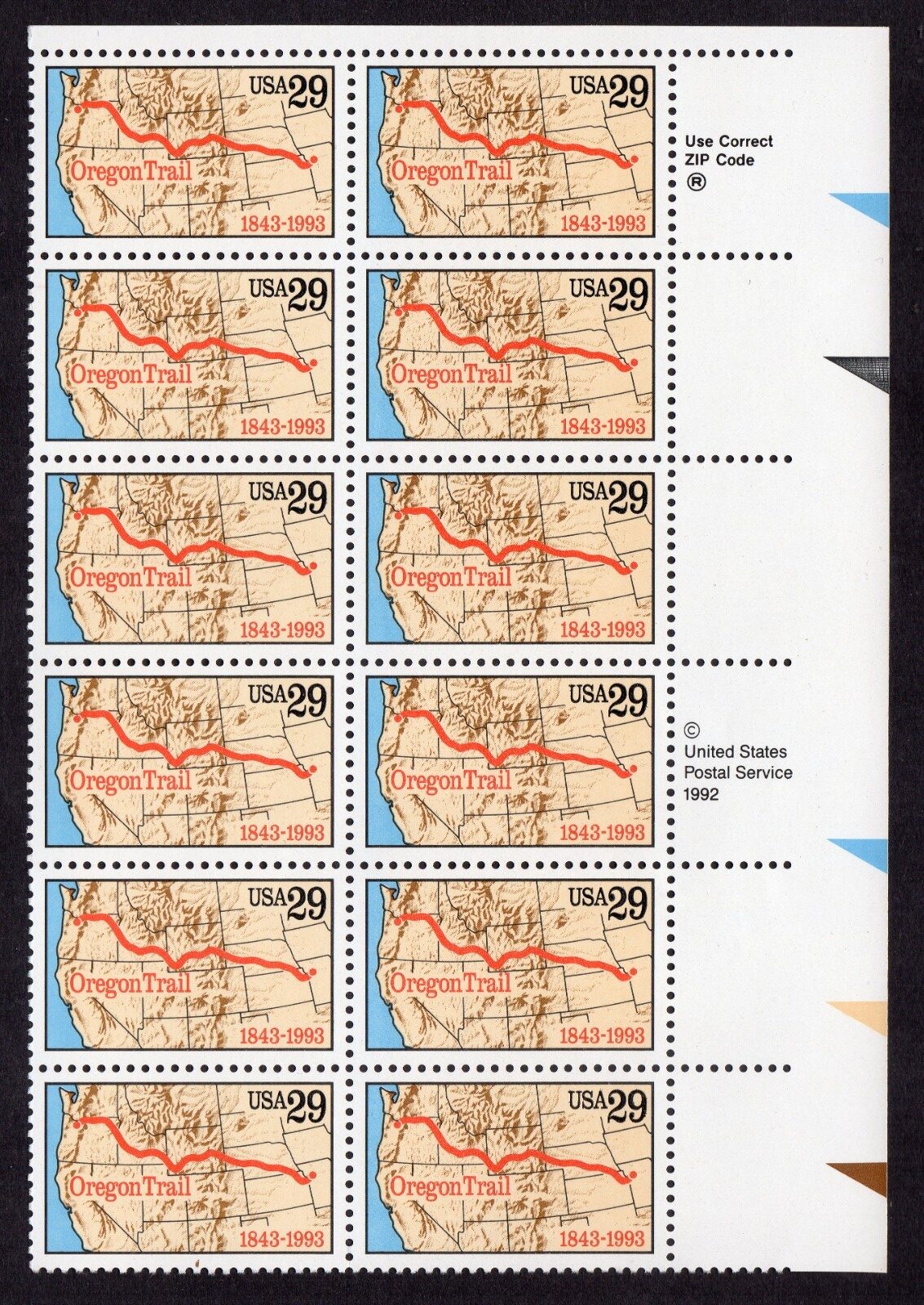 Scott #2747 29¢ Oregon Trail Zip Block of 12 Stamps - MNH