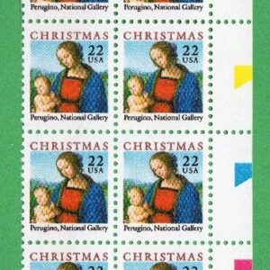 Scott #2244 Madonna Perugino Plate Block of 20 Stamps - MNH P#22222 UR