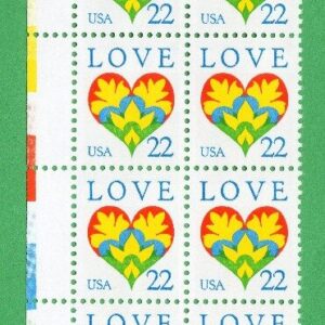 Scott #2248 Love Heart Plate Block of 20 Stamps - MNH LL #1