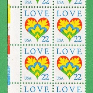 Scott #2248 Love Heart Plate Block of 20 Stamps - MNH LL #2
