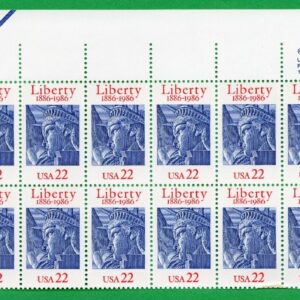 Scott #2224 Statue of Liberty Plate Block of 20 Stamps - MNH P#1 UL