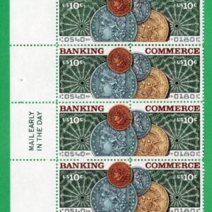 Scott #1578a (1577) Banking & Commerce Plate Block of 20 Stamps - MNH P#36845 LL